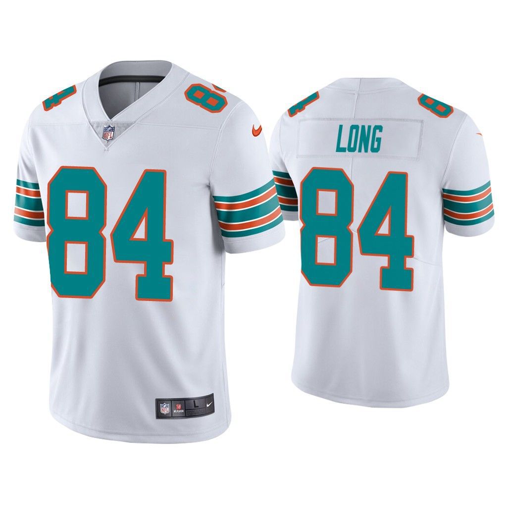 Men Miami Dolphins 84 Hunter Long Nike White Vapor Limited NFL Jersey